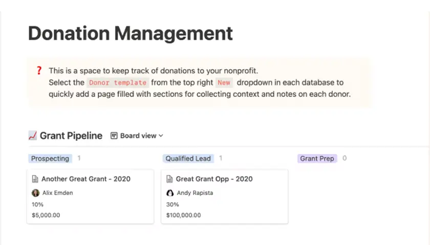 Image de produit de modèle de gestion des dons