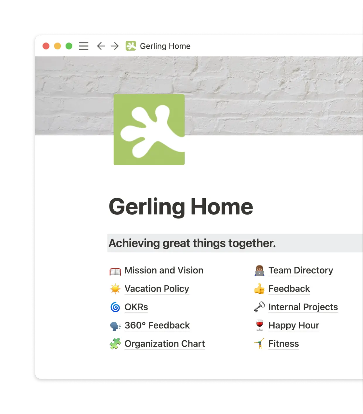 Wichtige Organisationsprozesse können in Notion an einem zentralen Ort gespeichert werden.