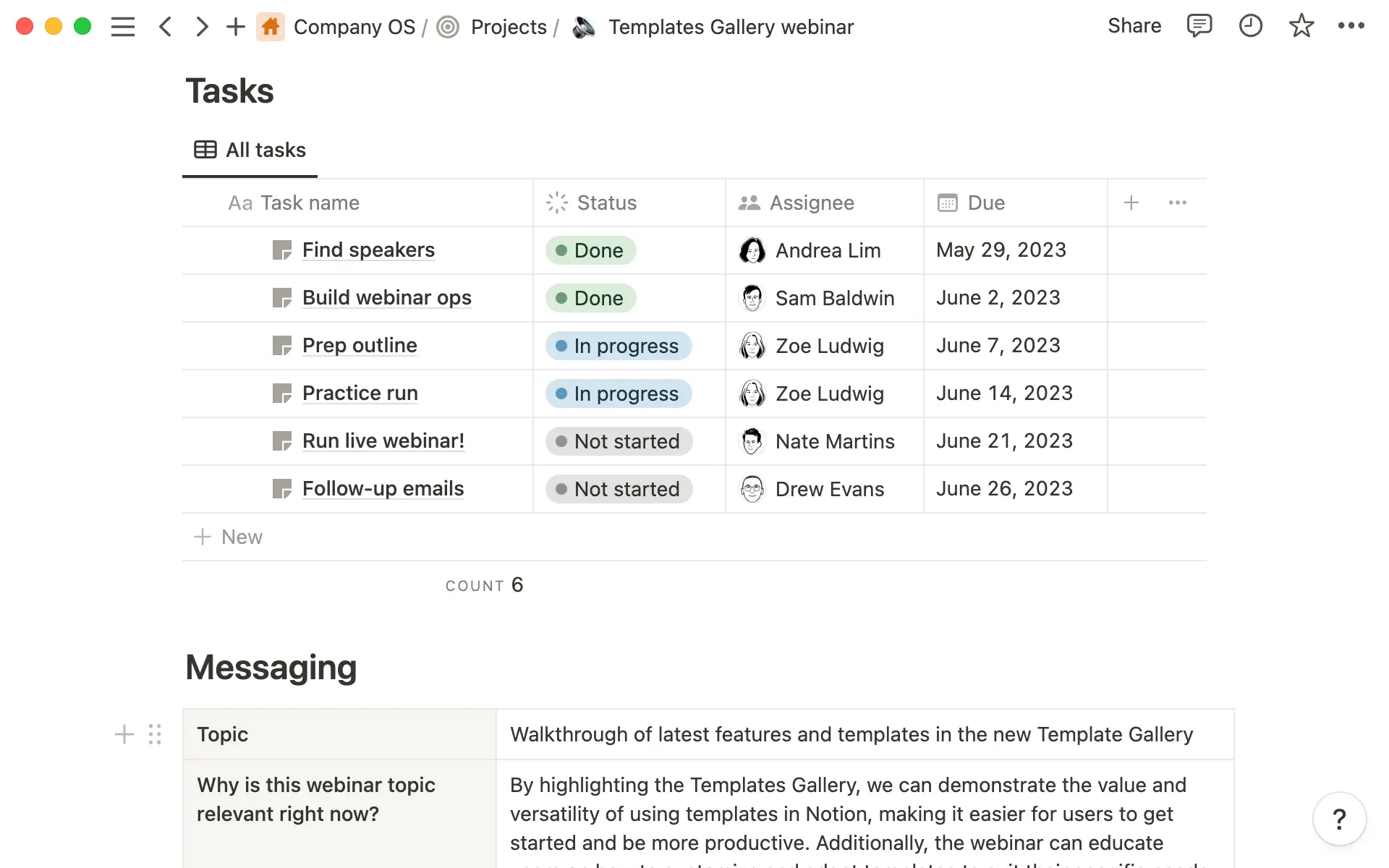 El Departamento de Generación de Demanda planifica campañas con una plantilla que incluye tareas relevantes, mensajes, estrategia y mucho más.