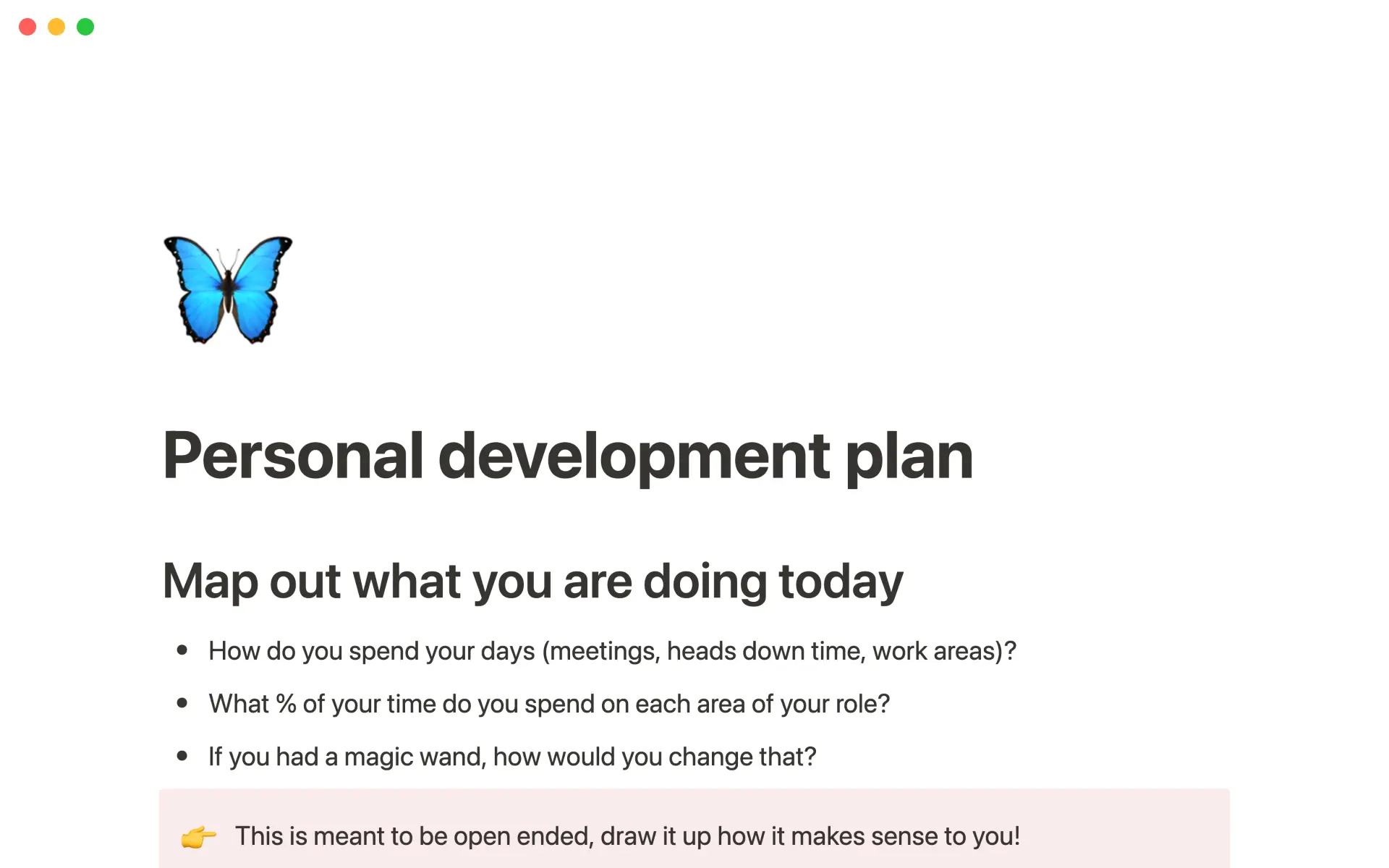 Personal development plan template
