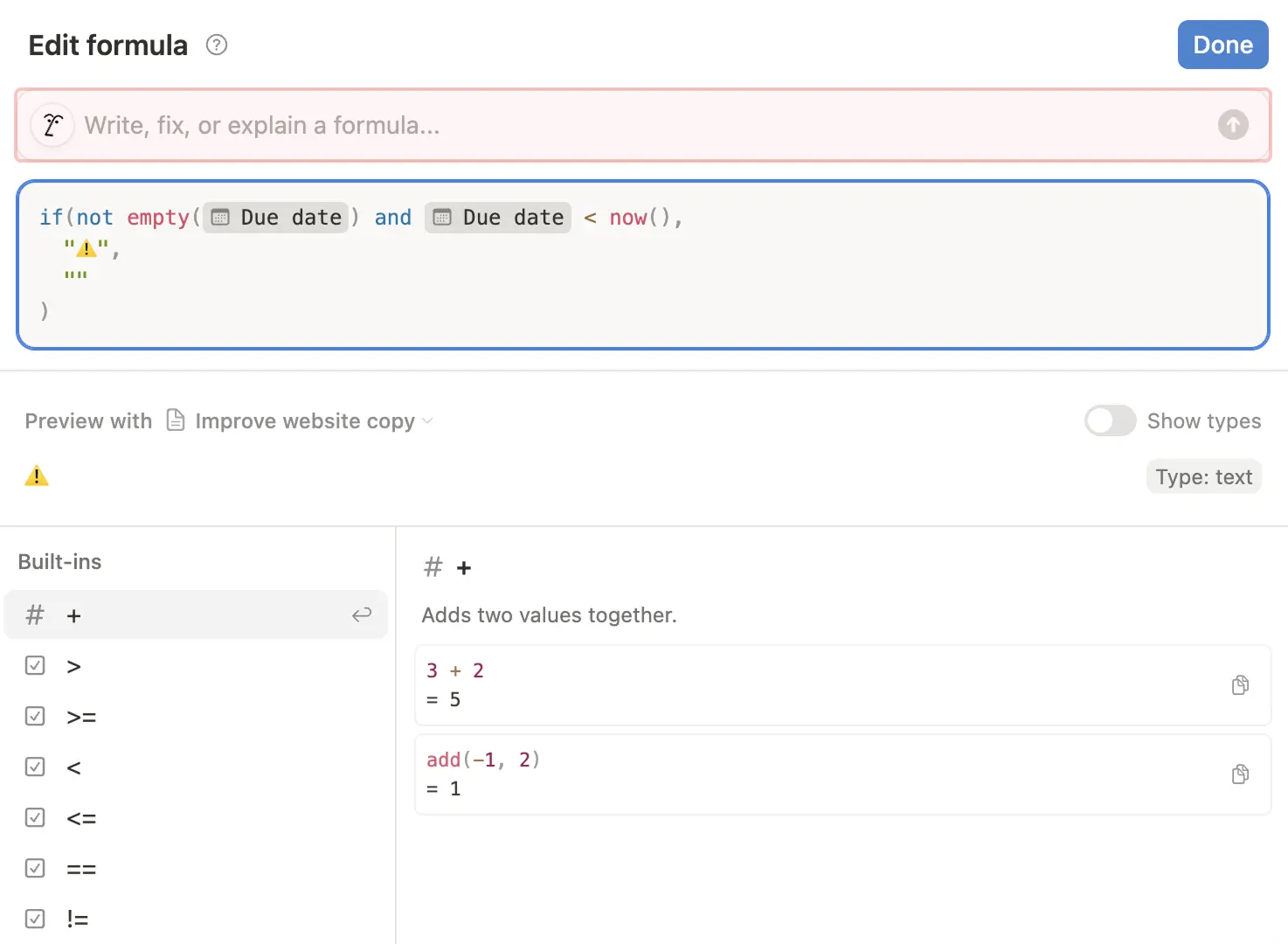 hc: Notion-KI in Formeln