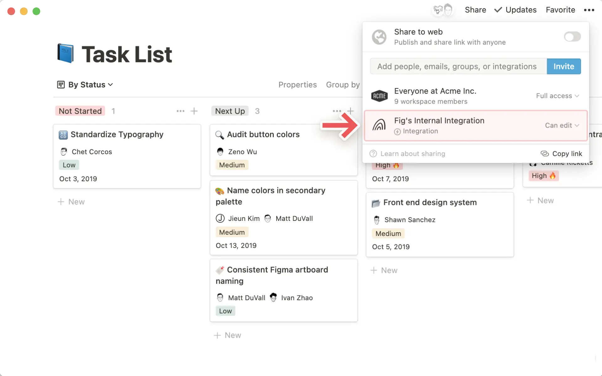 Integrationen hinzufügen und verwalten - Integrationsmenü
