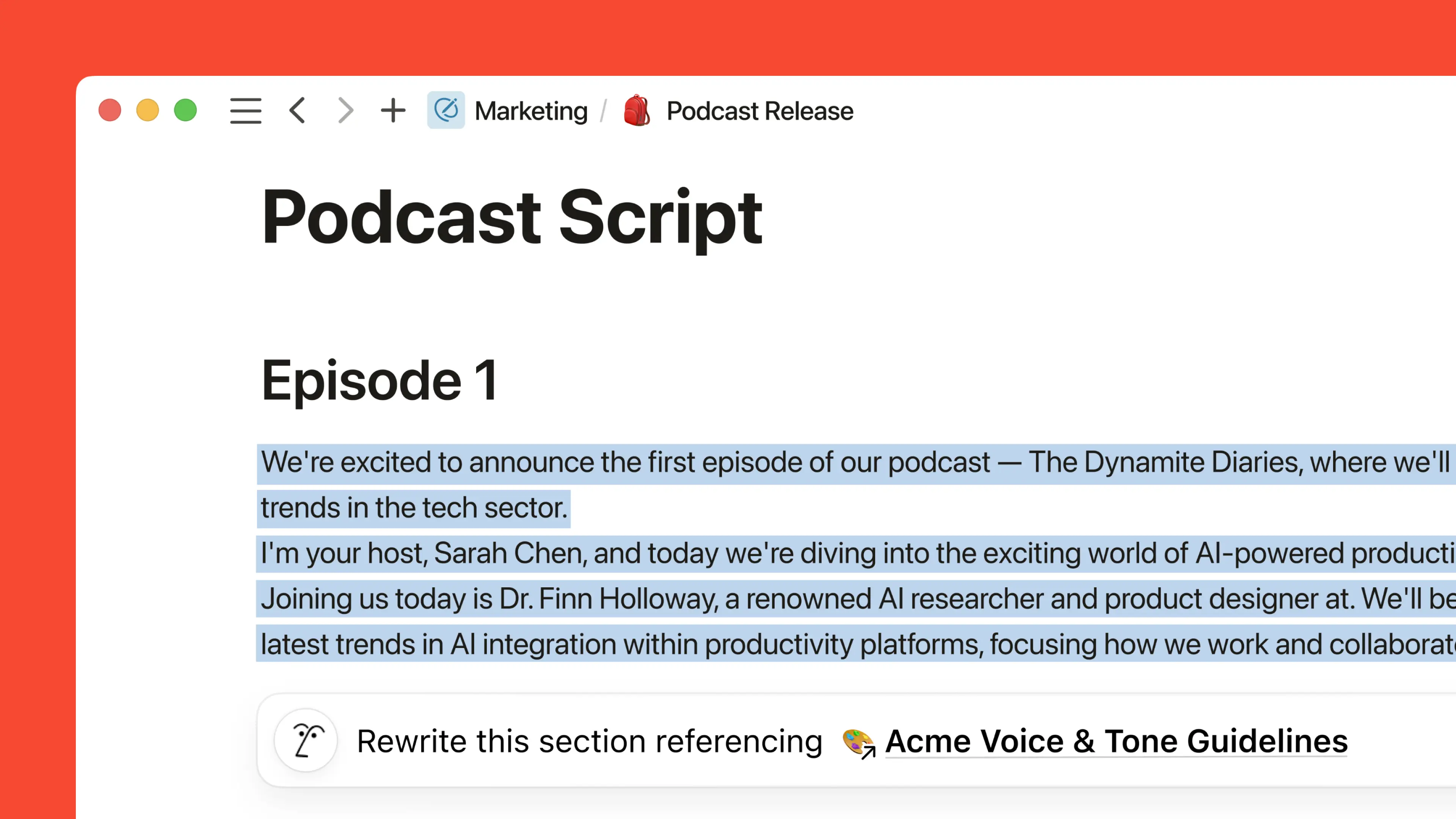 Generate docs in your own style