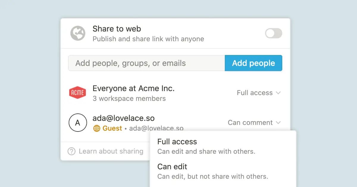 Sharing & permissions