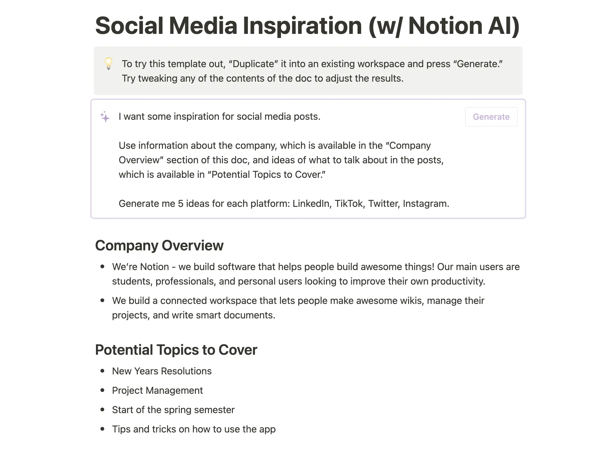 Social media inspiration