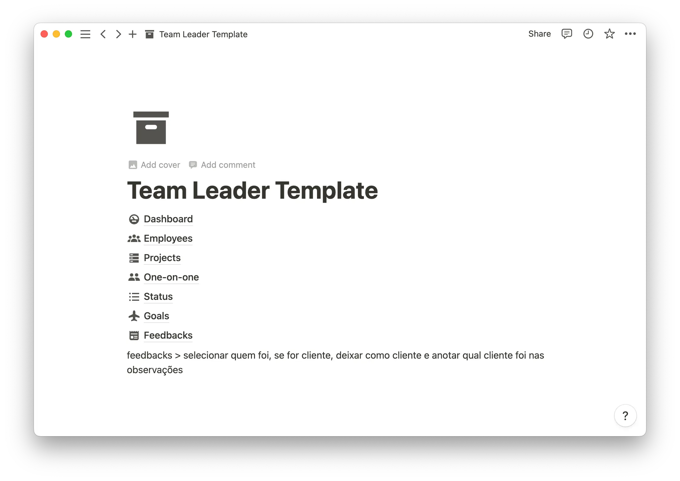 Team Leader Template