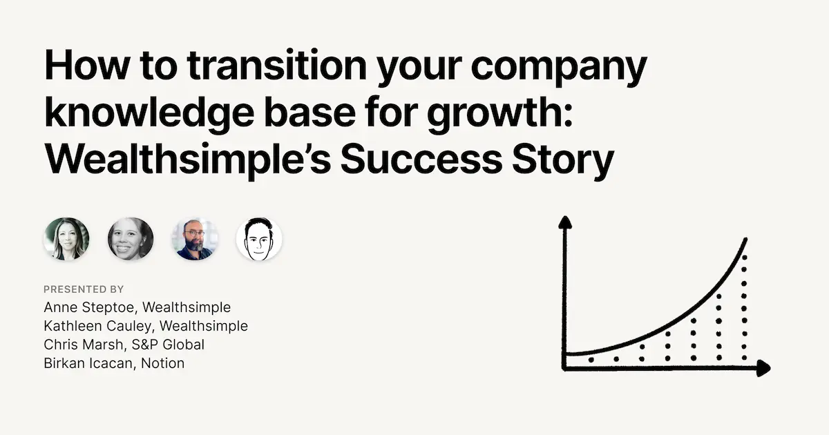 How to transition your company knowledge base for growth: Wealthsimple’s Success Story