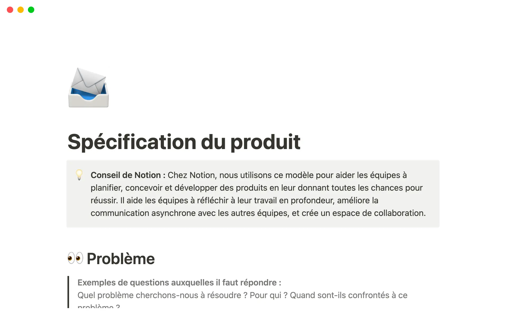 Créez et partagez des spécifications techniques dans Notion