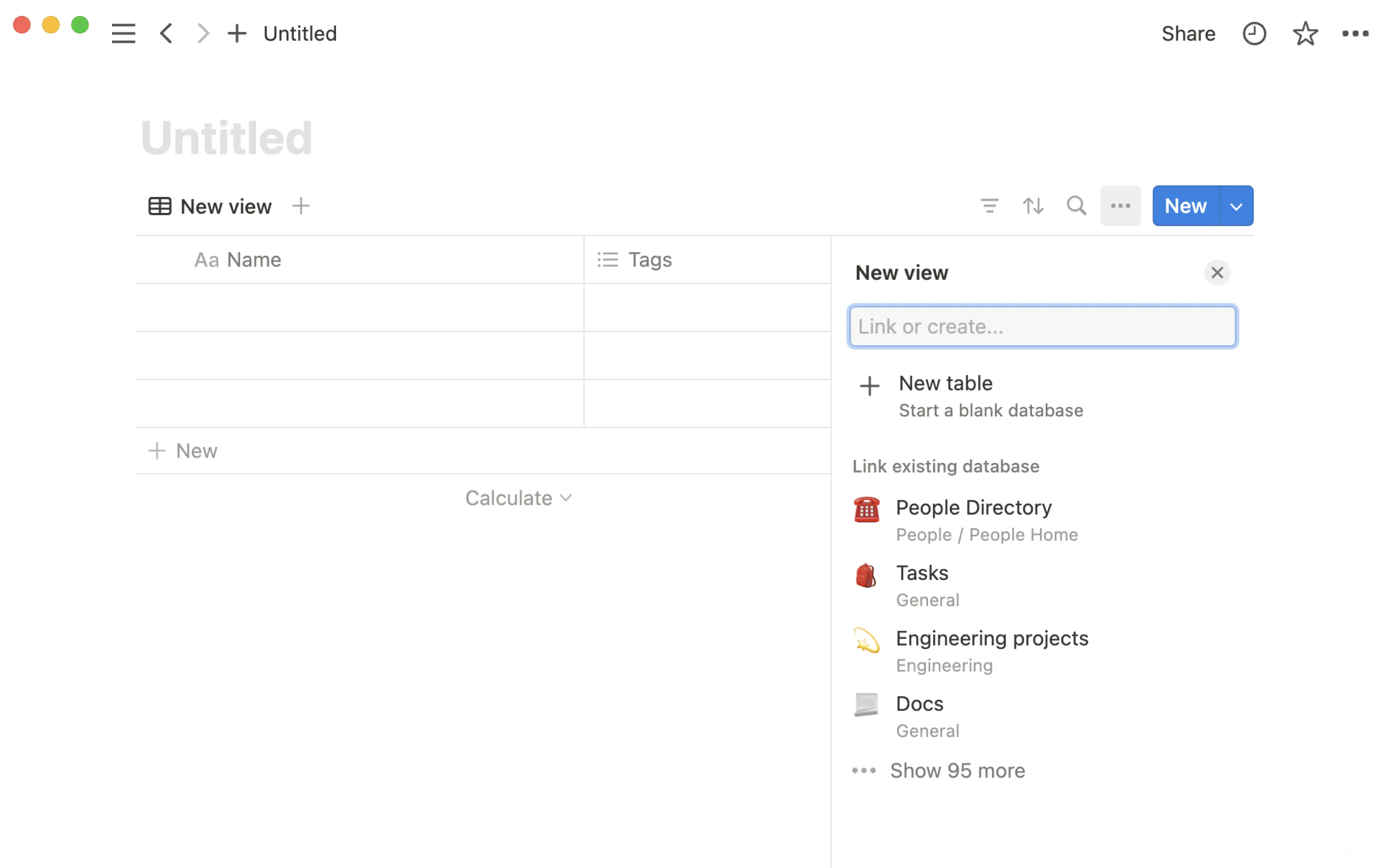 Neue Datenbanken erstellen