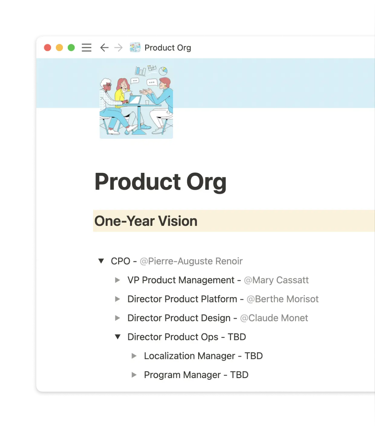 In Notion kann Roman die Entwicklung des Personalbestandes schnell und übersichtlich darstellen.