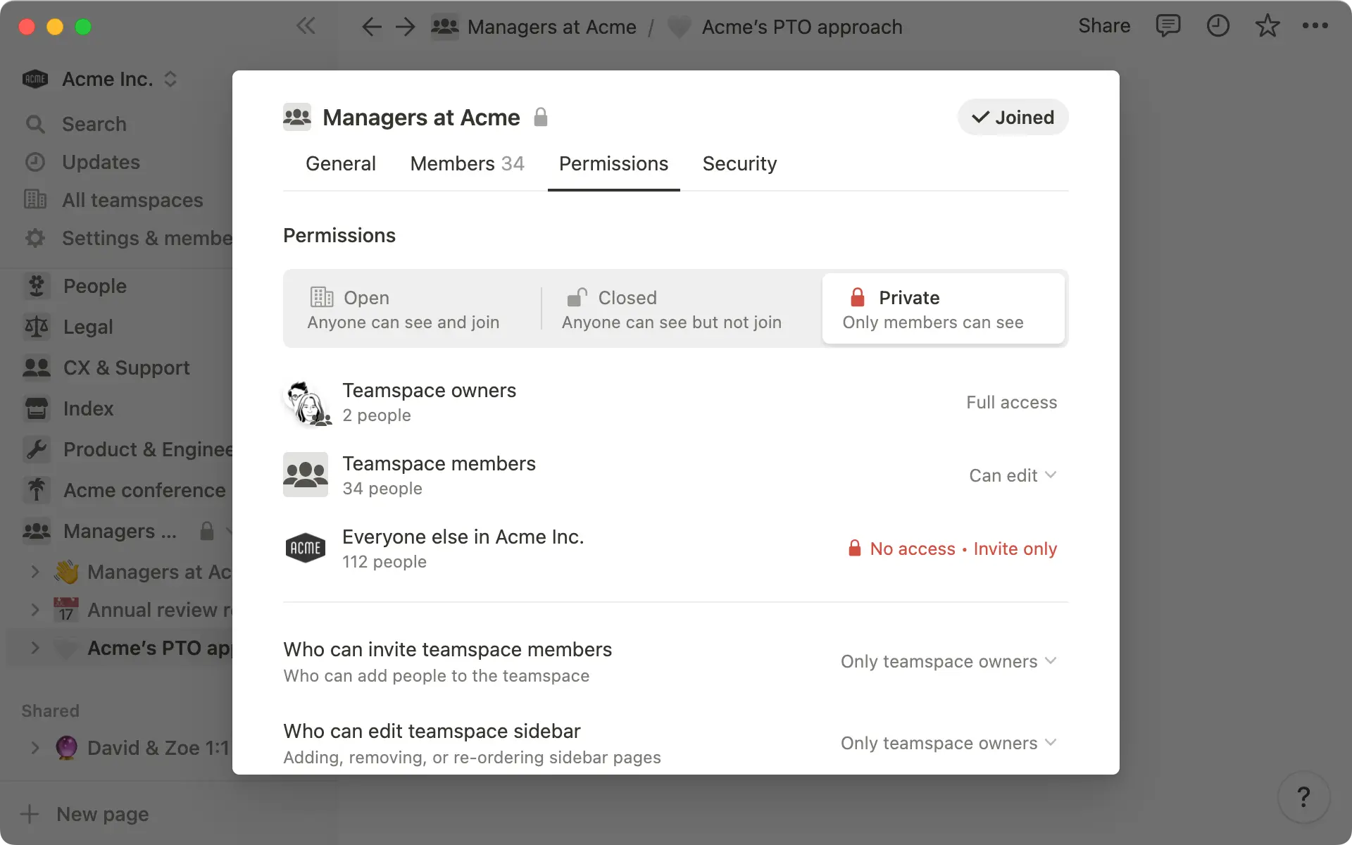 Utilisez les autorisations de l’espace d’équipe pour déterminer qui peut accéder à son contenu.