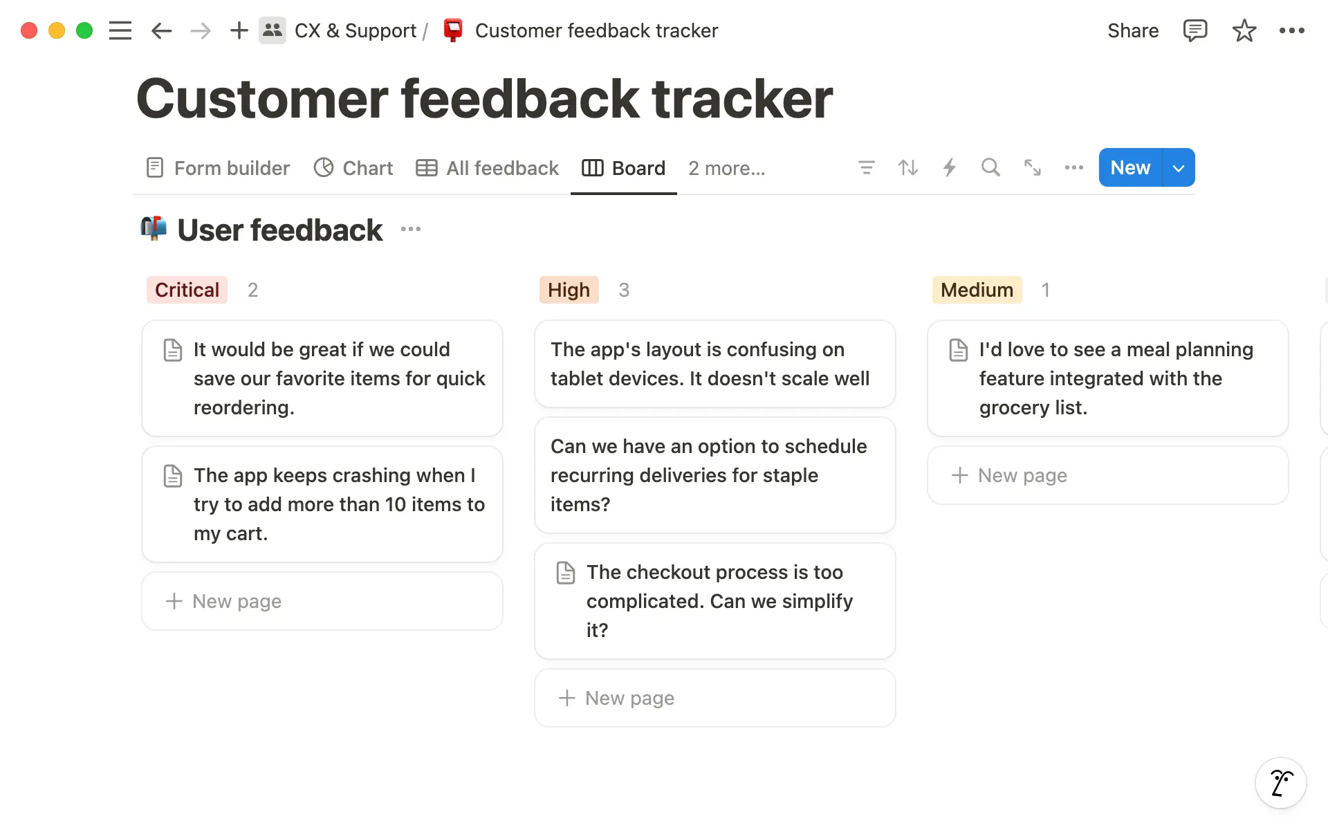 Créez une vue tableau kanban en cliquant sur le menu ••• à côté de vos vues de base de données.