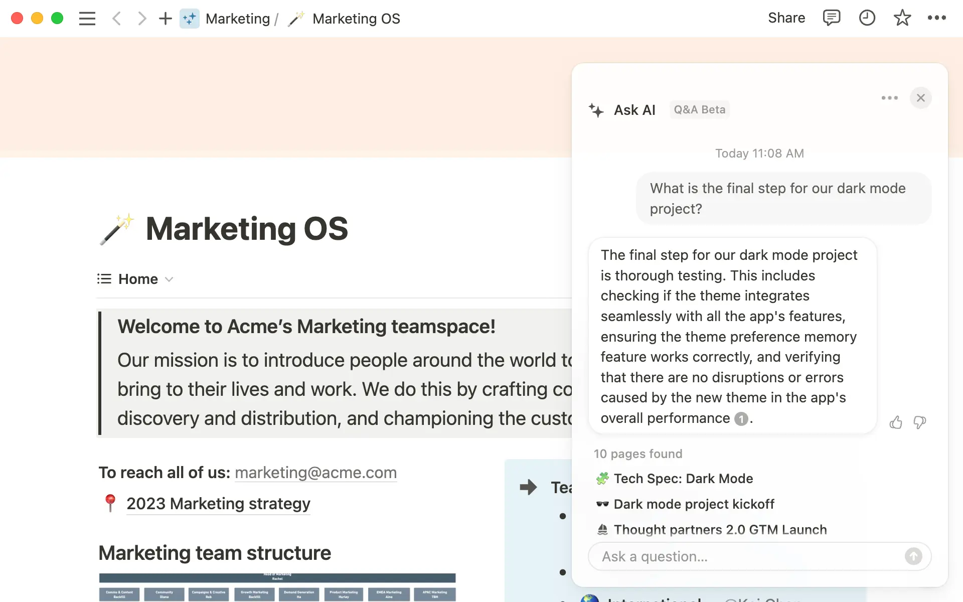 Bannière : comment Notion Q&A trouve des réponses