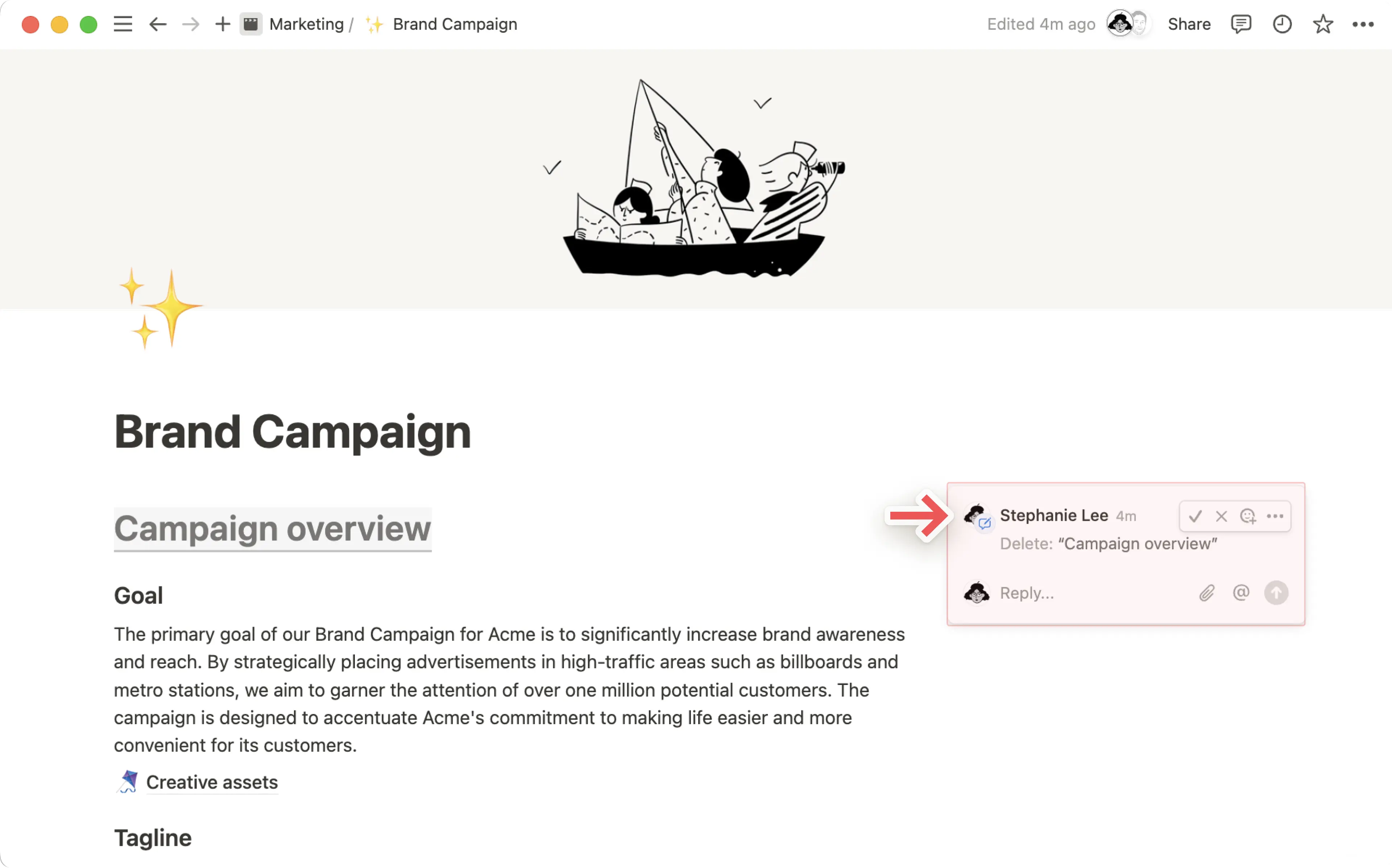 Auf Änderungsvorschläge antworten