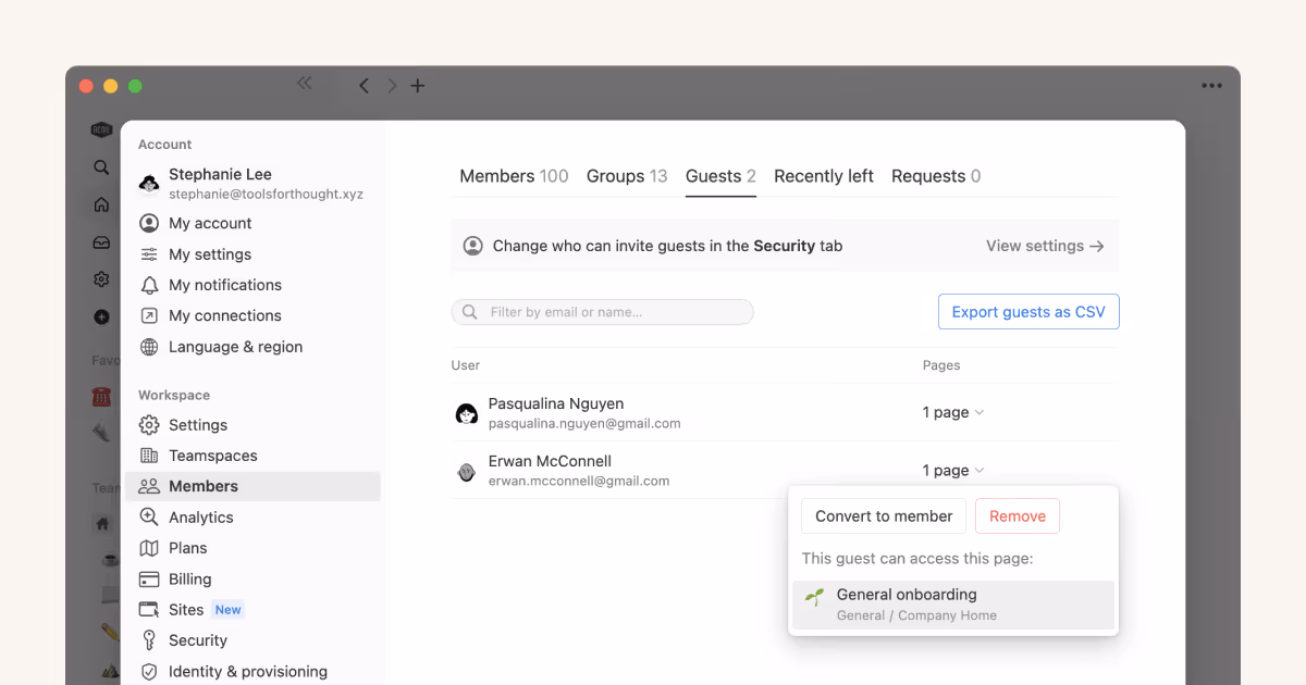 Qui doit être membre de l’espace de travail et qui doit être invité·e ?