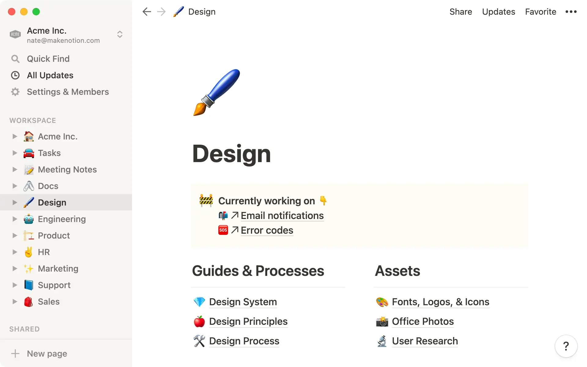 Each team can have their own wiki, customized to their work.