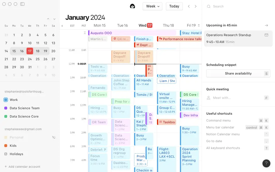 Notion Calendar vous permet de gérer votre temps et vos tâches, au même endroit.
