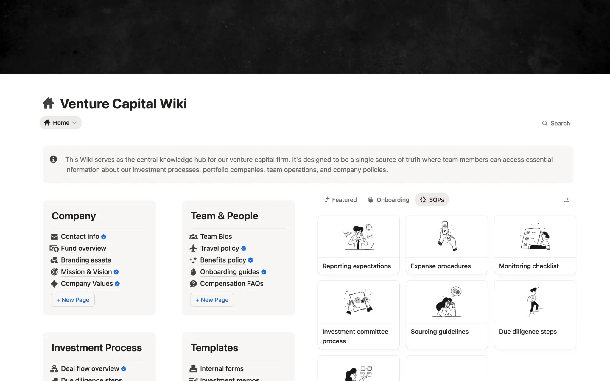 Internal Wiki & Knowledge Base for Venture Capital Firm