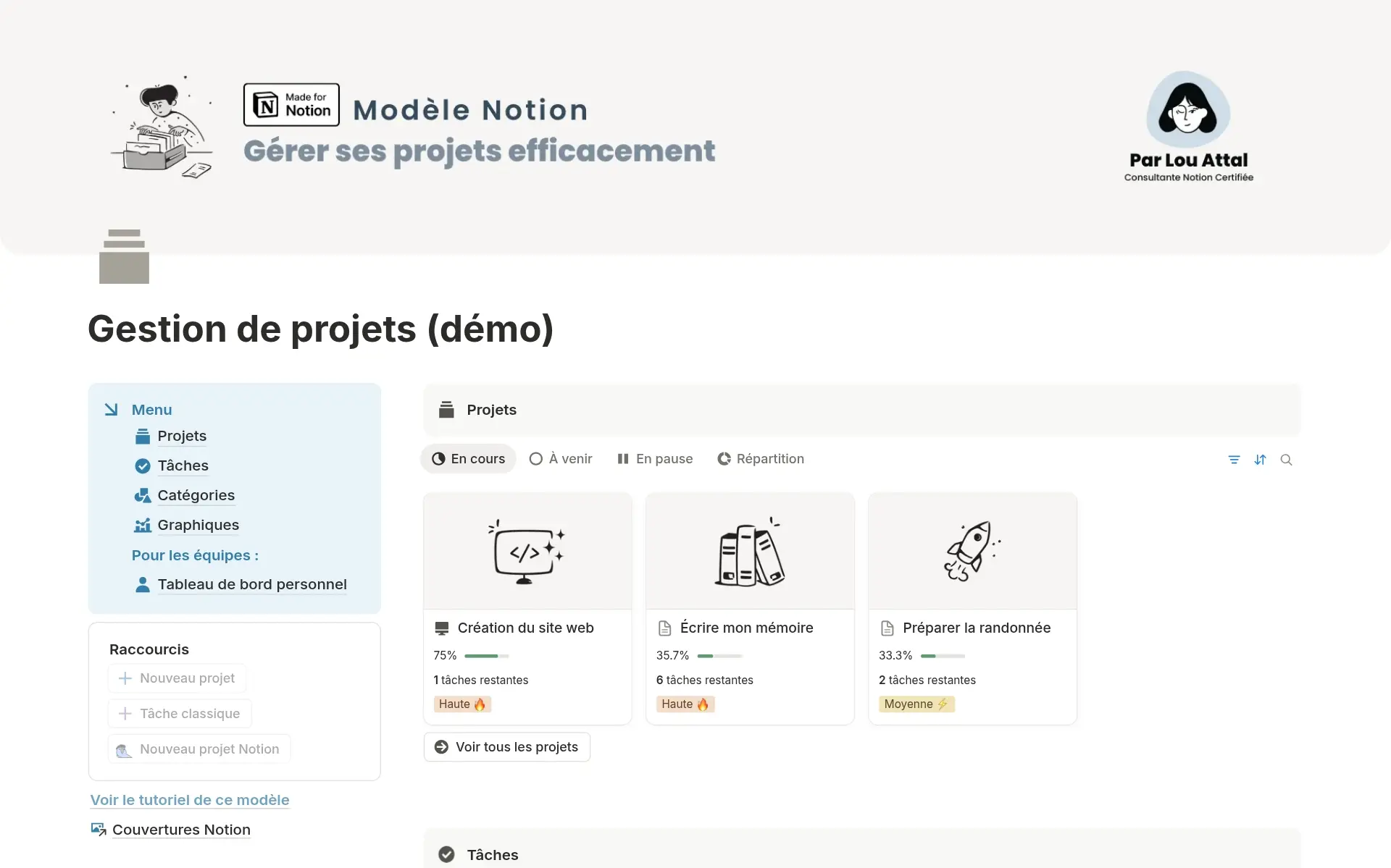 Capture d’écran de la collection Build your business in Notion par Notion